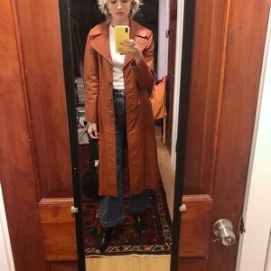 Vintage Leather Trench Coat